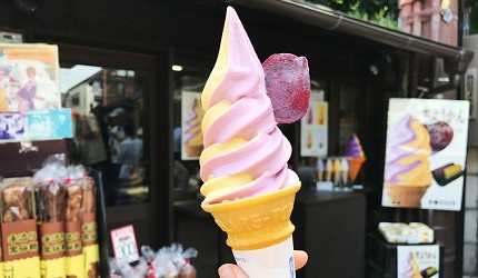 東京埼玉川越必吃蕃薯地瓜甜點松陸製菓 蕃薯羊羹雙色冰淇淋