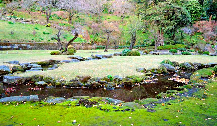 日本鹿兒島世界遺產天下名園「仙巖園」的曲水庭