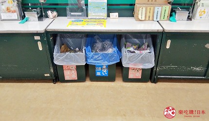 日本超級市場Co-op店內的垃圾桶