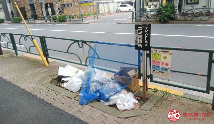 日本街頭的垃圾收集區