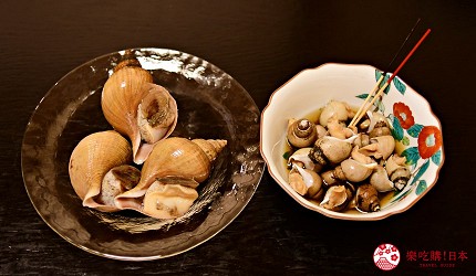 日本富山縣魚津市內的海風亭吃得到的經過攪拌的蒸鳳螺