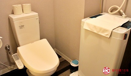 沖繩10大住宿推薦，北部地區的「Hotel Mr. Kinjo」的馬桶與洗衣機