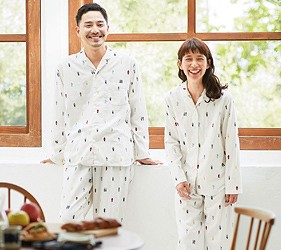 睡衣推薦推介男女睡衣套裝日系可愛日本居家服品牌Sunny Clouds的二重紗睡衣