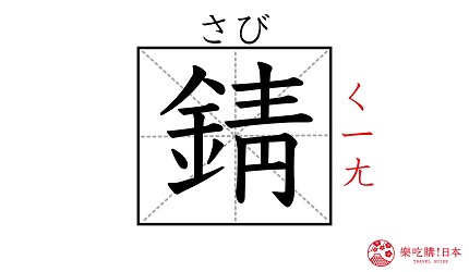 《鬼滅之刃》角色「錆兔」的名字「錆」漢字示意圖