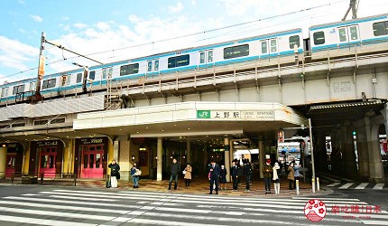 東京賞櫻親子遊必到上野L'UENO吃日本最有名的速食LOTTERIA附近的上野站不忍口出口
