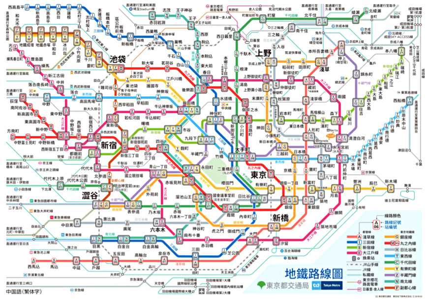 靠東京Metro就能玩遍東京東京Metro路線一覽