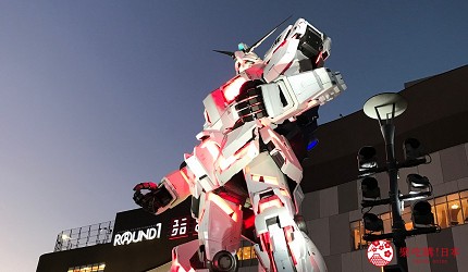 日本東京帶仔女自由行4日3夜交通行程懶人包推薦的親子遊推介台場的獨角獸高達燈光 Show