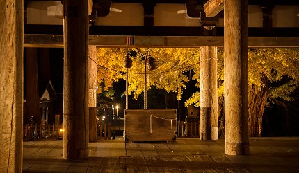 東北福島會津喜多方市新宮熊野神社內具建築特色的長床