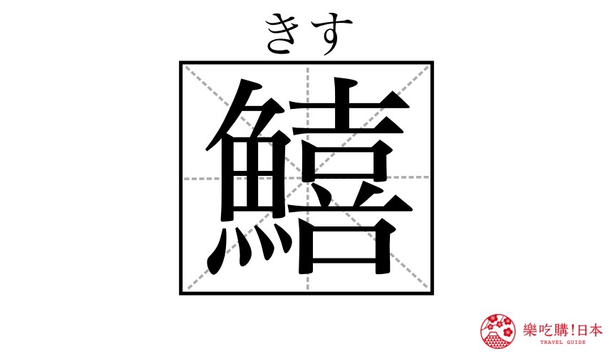 日本魚類漢字「鱚」（沙腸仔）的漢字形象圖