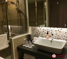 輕井澤一日遊地表最強10間住宿推薦之文青旅店「Hotel Grand Vert」的旅店房間浴室照片