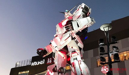 東京自由行景點台場逛街購物夜間鋼彈表演