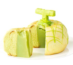 日本關東茨城縣哈密瓜甜點伴手禮土產一整顆哈密瓜年輪蛋糕