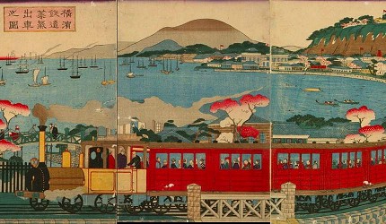 第一條鐵路開通後的橫濱