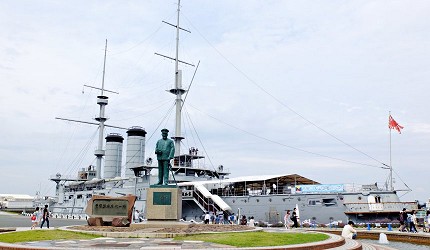 世界三大紀念艦「三笠艦」與東鄉平八郎司令長的銅像