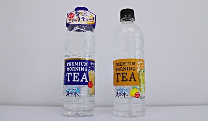 日本SUNTORY透明奶茶與透明檸檬紅茶，日本便利商店超市可買